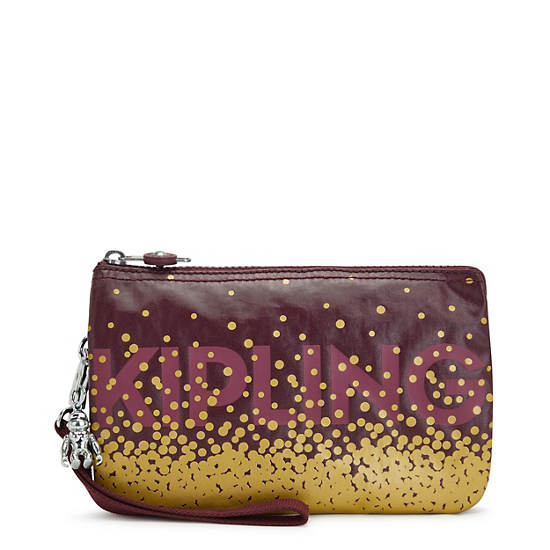 Kipling Creativity Extra Large Metallic Wristlet Taske Bordeaux | DK 2066SG